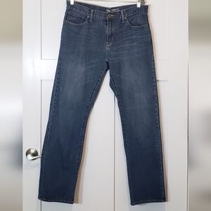 Gap Mens Straight Fit Hi Rise Jeans Size 35 x 32 100% Cotton Whiskering